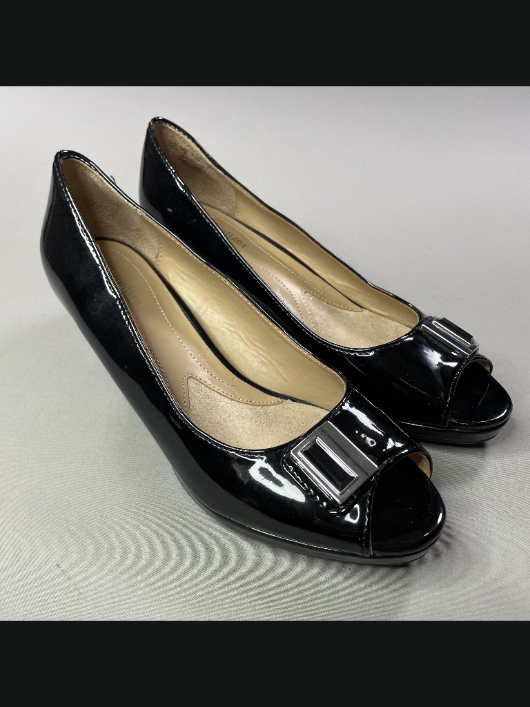 Naturalizer Shoes Womens 8 Black Patent Leather Hark Heels Cocktail Classic